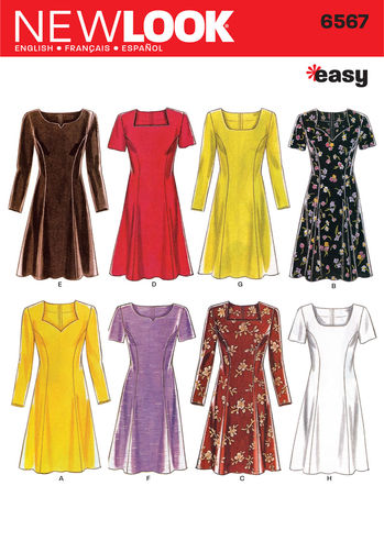  New Look Ladies Easy Sewing Pattern 6347 Dresses in 5  Variations : Arts, Crafts & Sewing