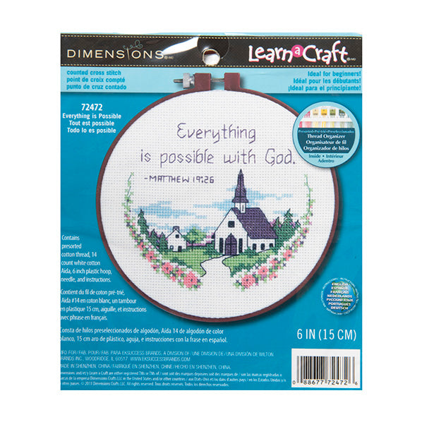 Simplicity Stitch Kit, Everything Is Possible- 15cm