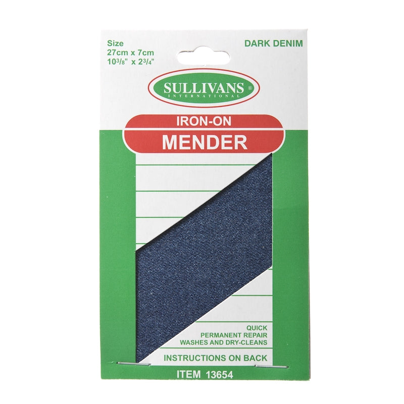 Sullivans Iron-On Mender, Dark Denim- Size 27x7cm