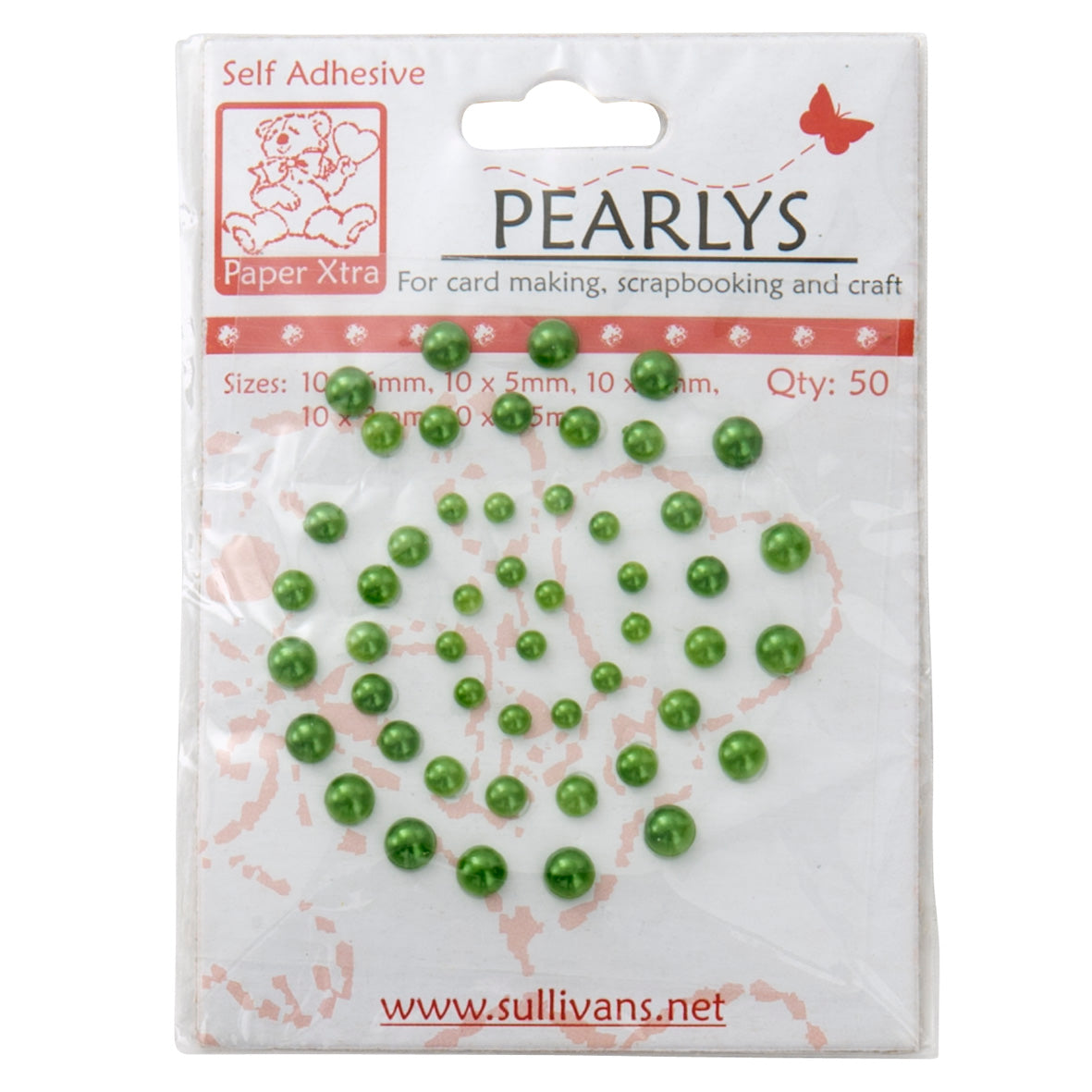 Sullivans Stick On Pearls, Light Green- 50pc – Lincraft