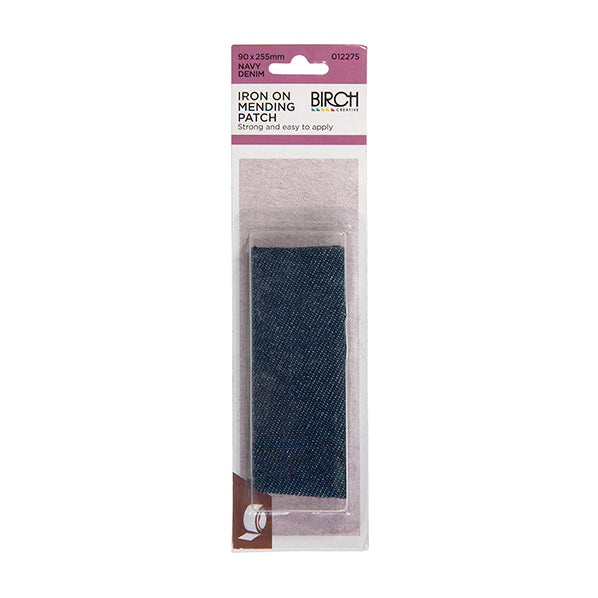 Birch Iron On Mending Patch, Navy Denim