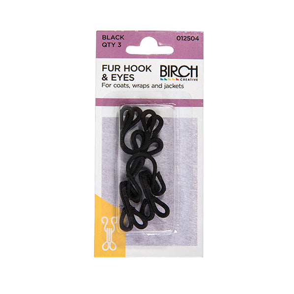 Birch Fur Hooks & Eye, Black- 3 Pack – Lincraft