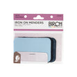 Birch Iron On Menders, Assorted Blues- 8pk