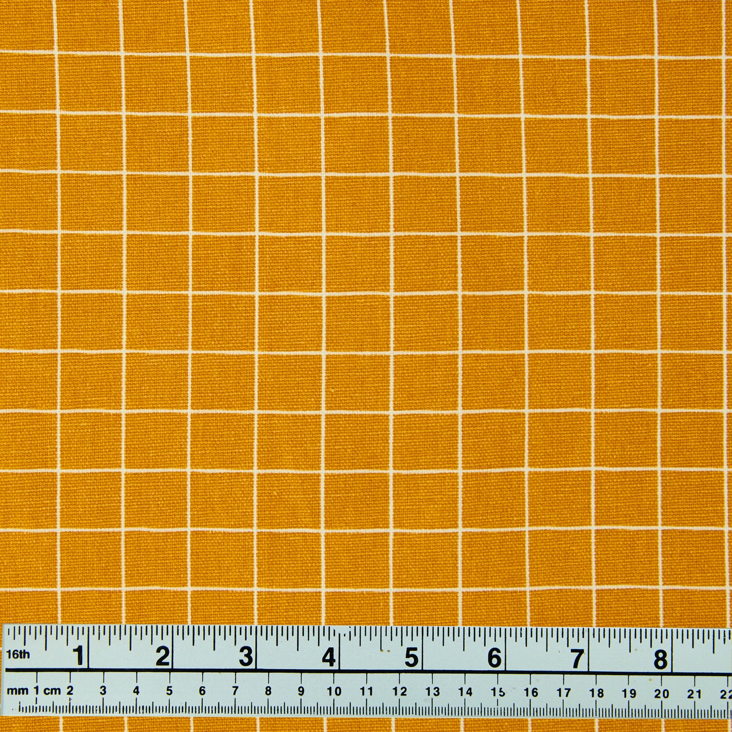 Cotton Duck Fabric, Mustard Check- Width 140cm