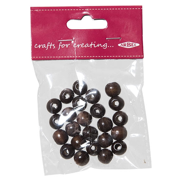 Arbee Wood Beads, Round 10mm Brown- 30pc