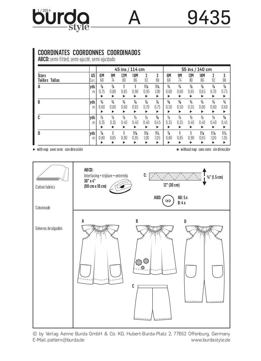 Burda Pattern 9435 (6M-3Yr)