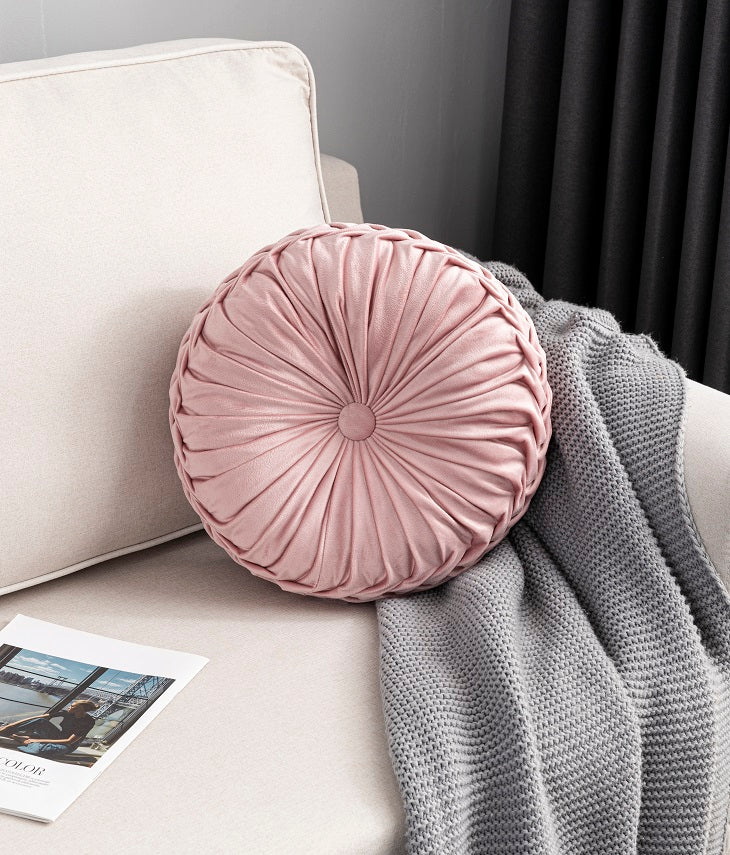 Blush pink hotsell round cushion