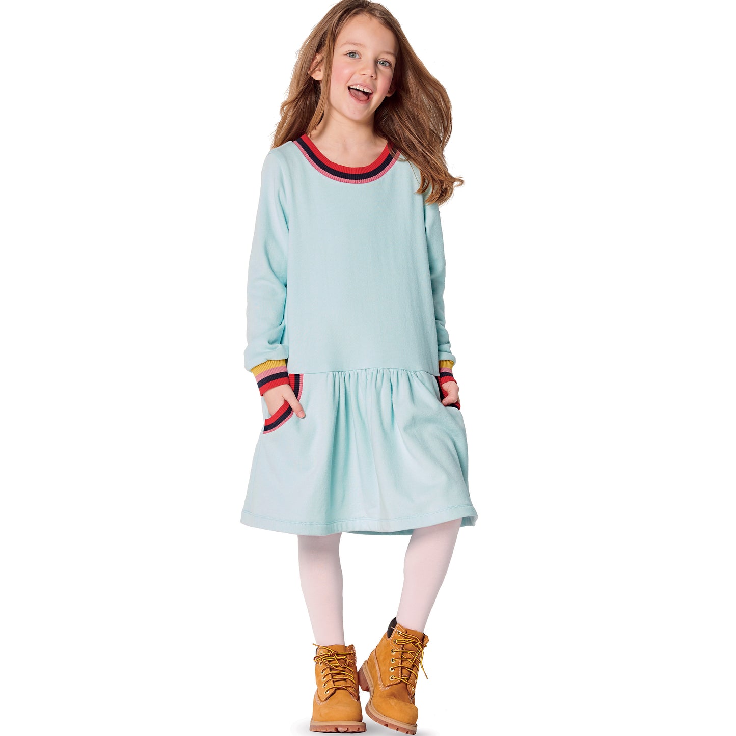 Burda Pattern 9286 Babies' Dress – Shirtdress– with band finishing