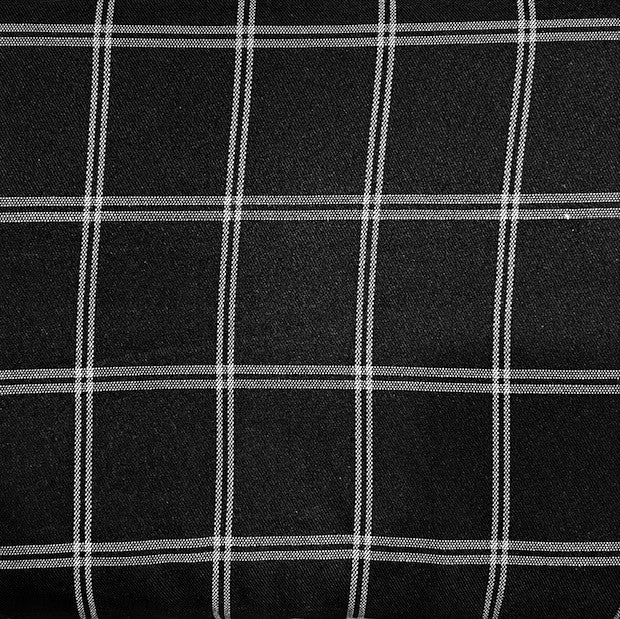Check Suiting Fabric, Large Black Check- 145cm