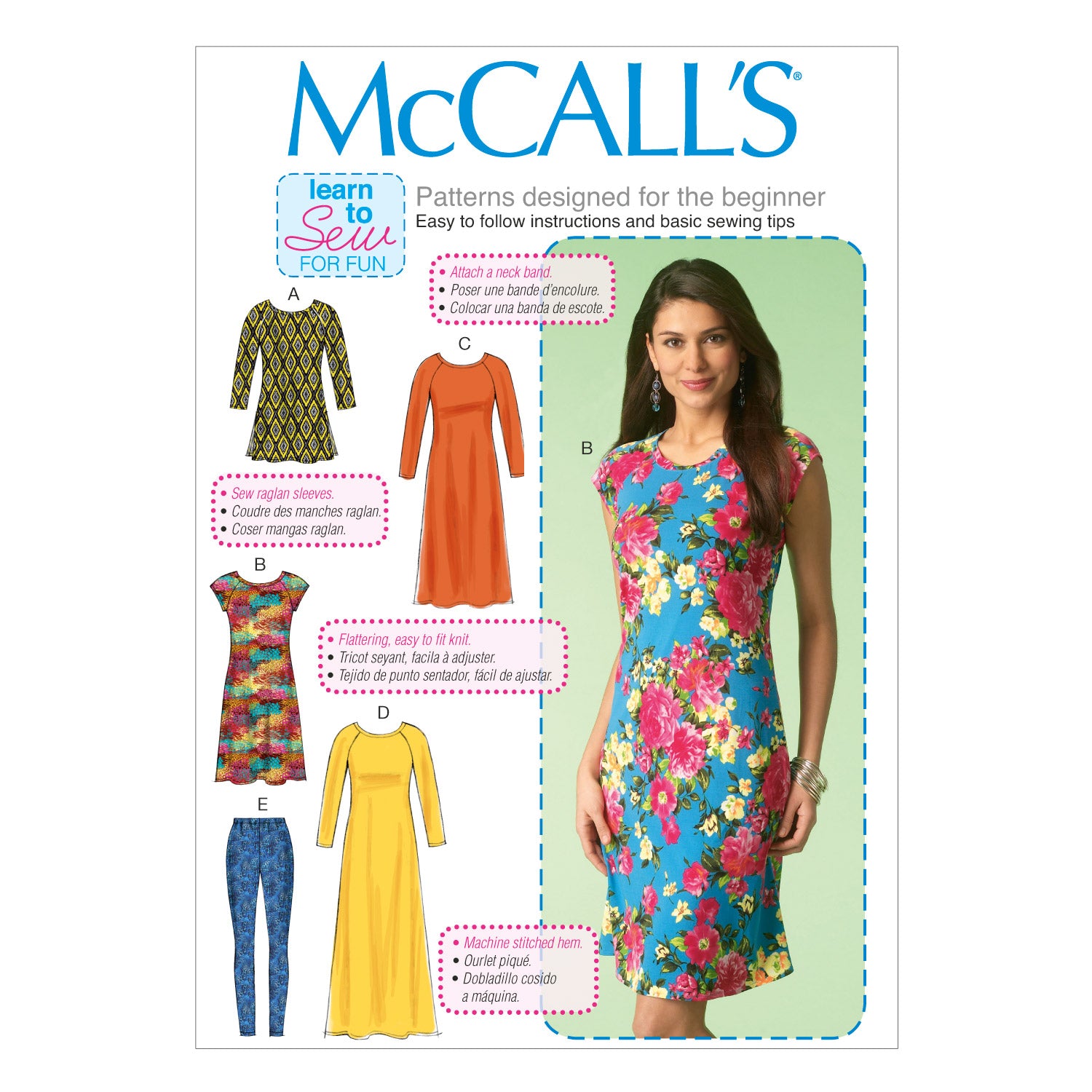 MCCALLS Pattern M7709 Girls Tops, Dresses, and Leggings Sizes 3-4-5-6
