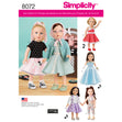 Simplicity Pattern 8072 OS Vintage Inspired 18" Doll Clothes