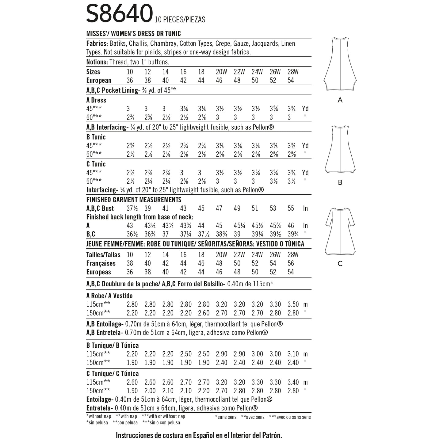 Simplicity Pattern 8640 Miss Plus Dress