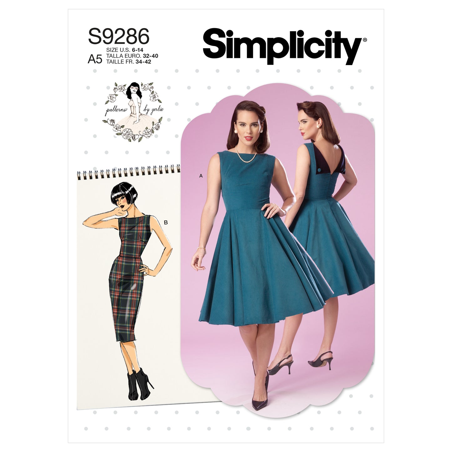 Simplicity Pattern 9286 Misses' Fold-back Facing Dresses