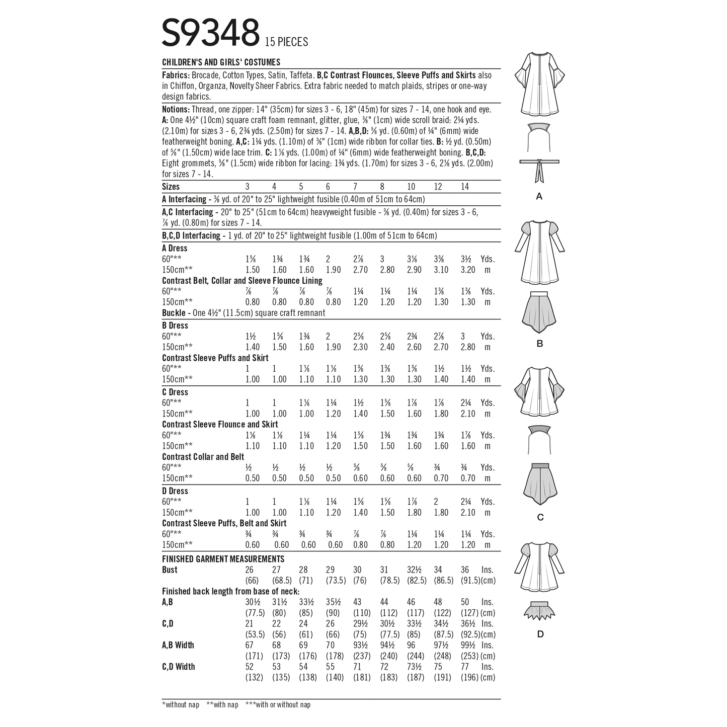 Simplicity Pattern 9348 Child & Girl Costumes