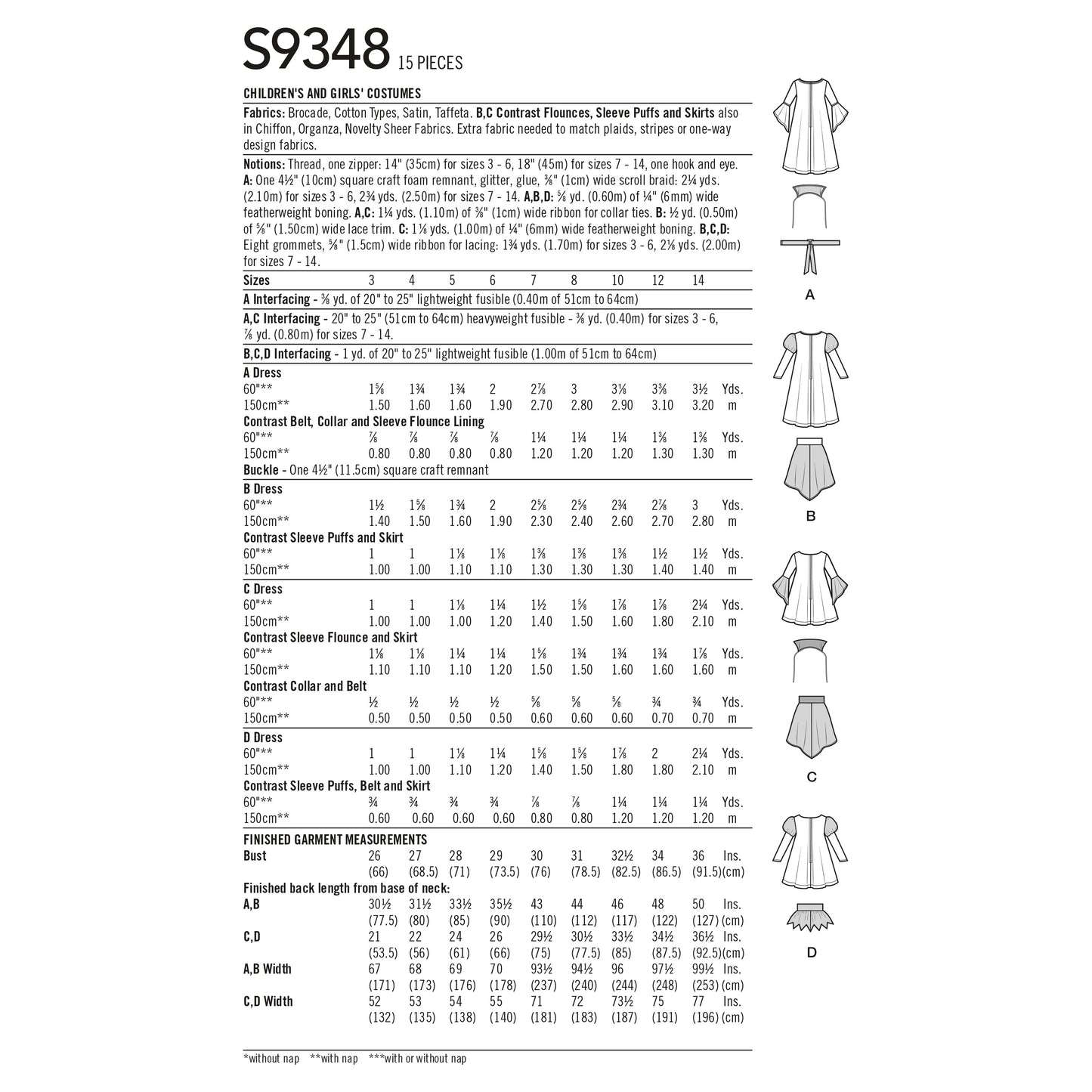 Simplicity Pattern 9348 Child & Girl Costumes