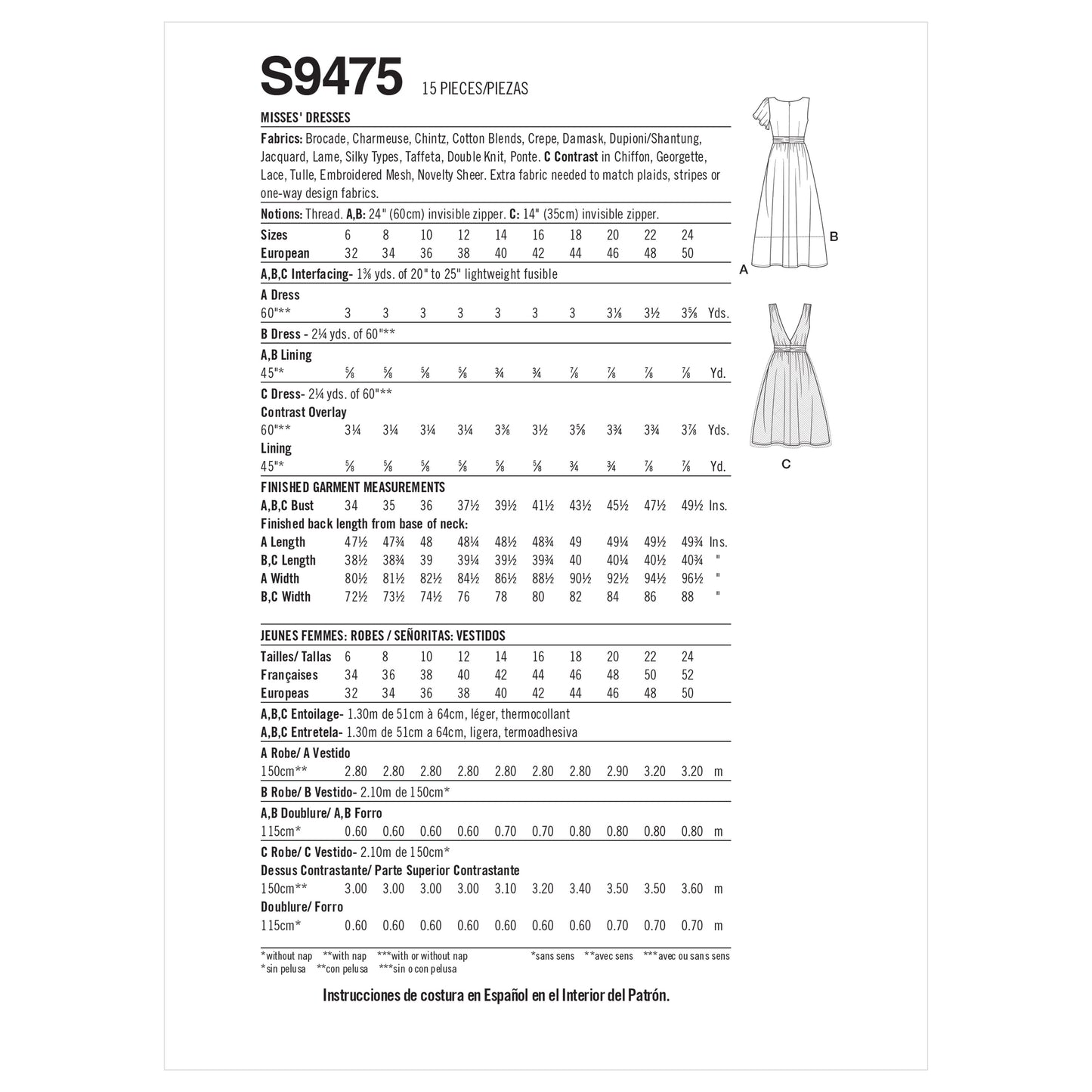 Simplicity Pattern S9475 Misses' Dresses