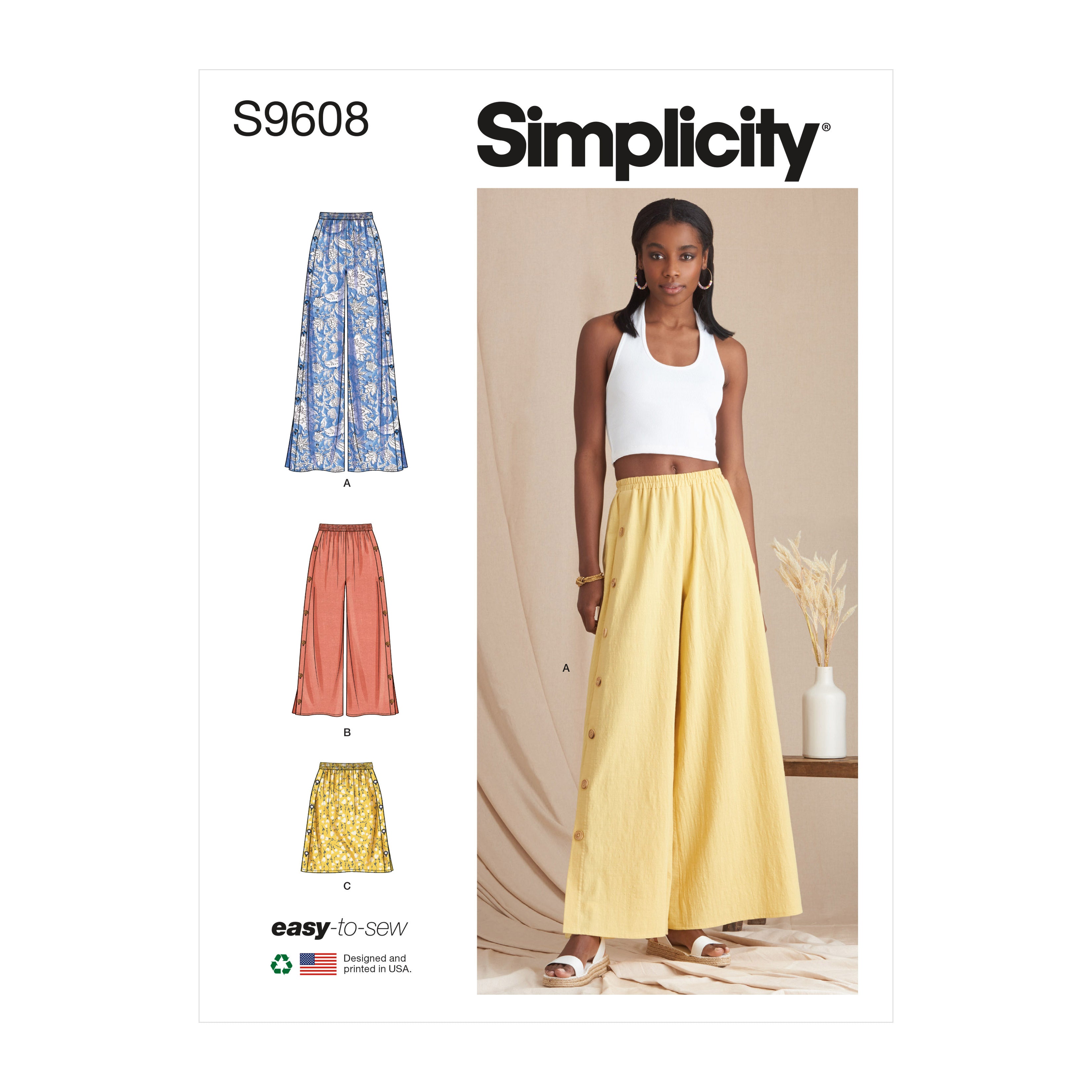 Simplicity Sewing Pattern 8841 Wide or Slim Leg Pull-on Trousers