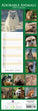 2024 Slimline Wall Calendars, Adorable Animals- 420x145mm