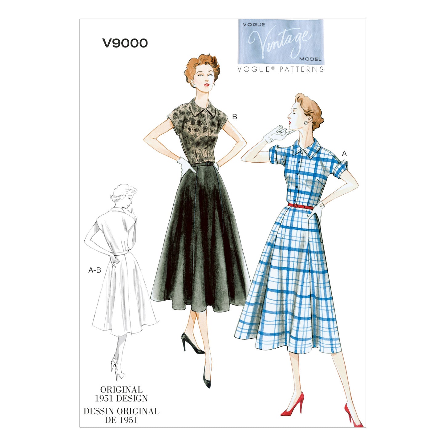 Vogue Pattern V9000 Misses' Dress and Belt
