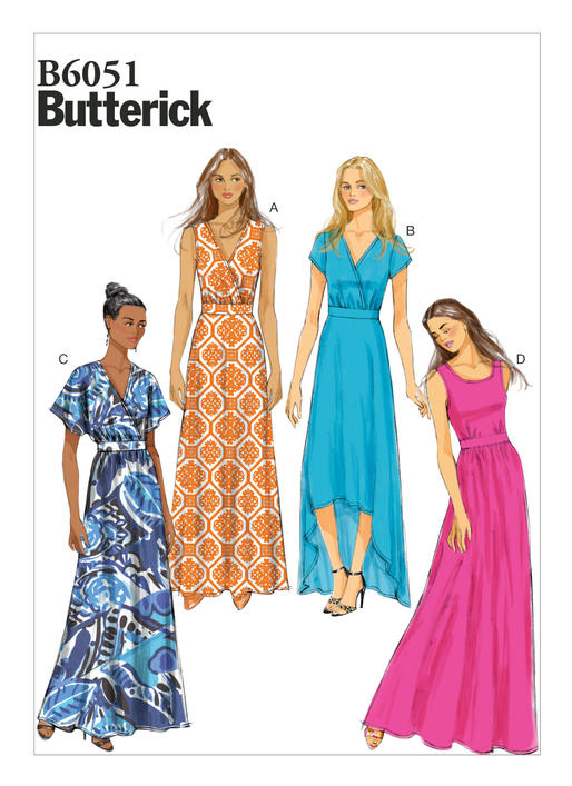 Butterick Pattern B6051 Misses Surplice Dresses