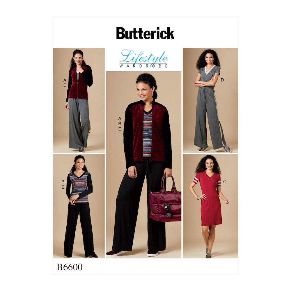 Butterick Pattern B6600 Misses' Jacket, Top, Dress, Jumpsuit and Pants –  Lincraft