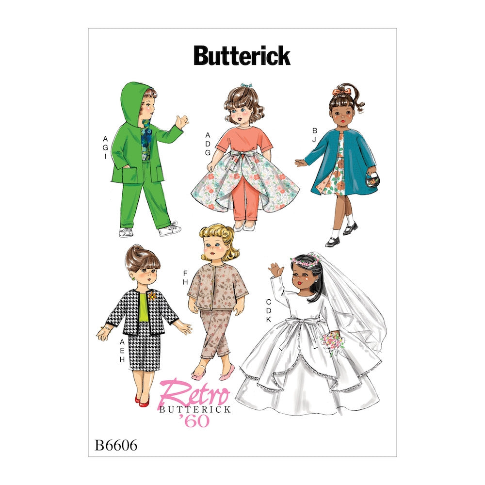Butterick Pattern B6606 Clothes For 18" Doll