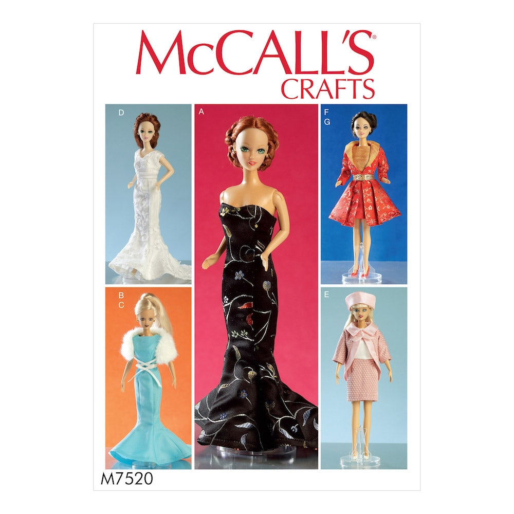 McCall s Pattern M7520 Gowns Stole Dresses Coats and Hat for 11