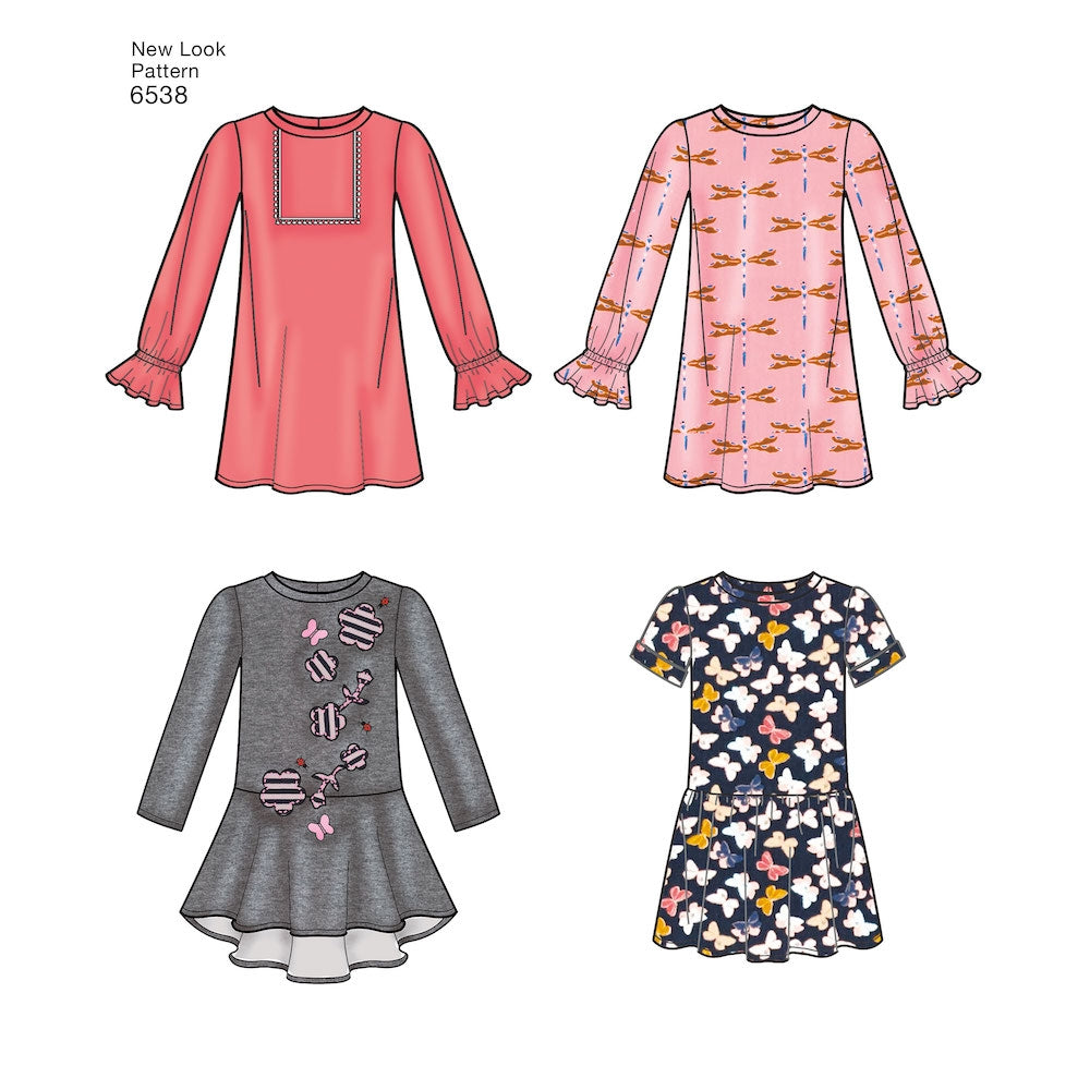 Newlook Pattern 6518 Women’s Dress, Tops in Two Lengths, Pants, and Shorts