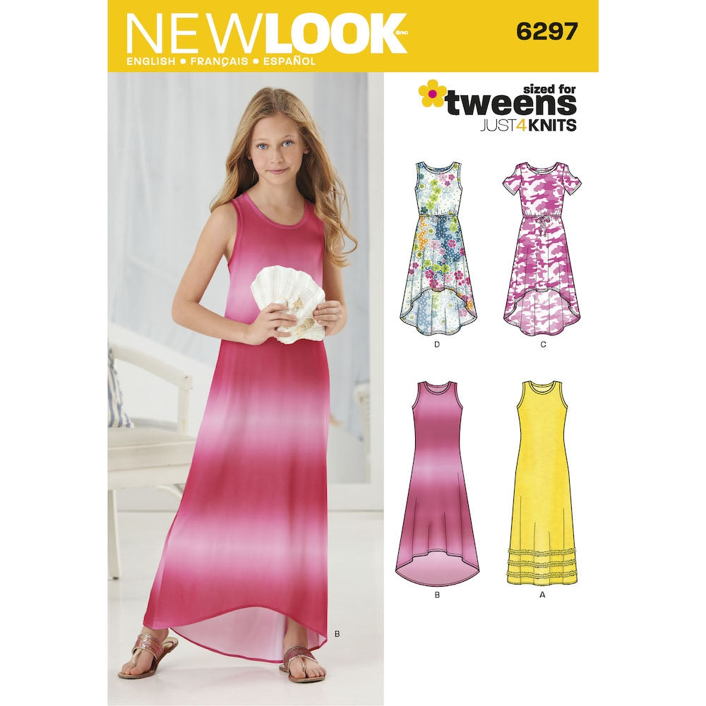 Newlook Pattern 6297 Girls Knit Dress Lincraft