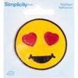 Simplicity Iron On Applique, Heart Eyes Emoji