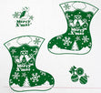 Christmas Cotton Fabric, Green Stocking- Width 112cm
