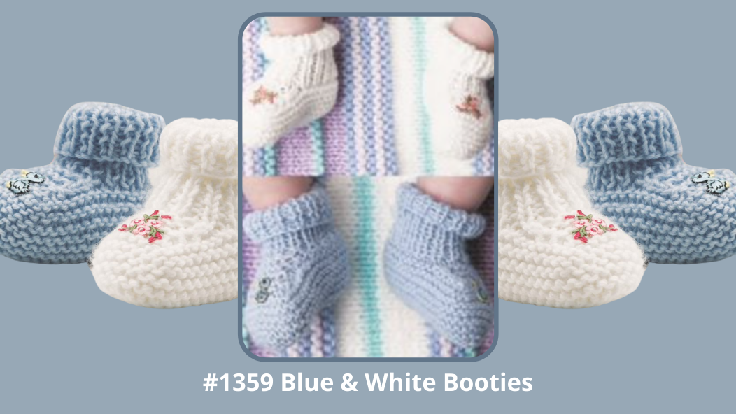 #1359 Blue & White Booties