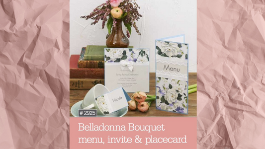 #2925 Belladonna Bouquet Menu, Invite & Placecard