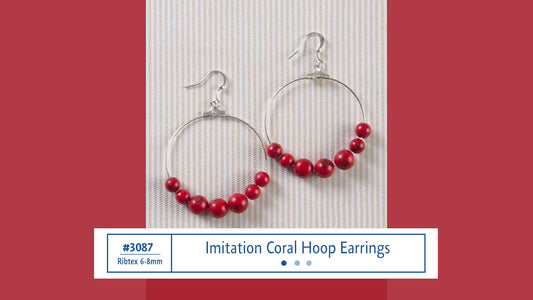 #3087 Imitation Coral Hoop Earrings