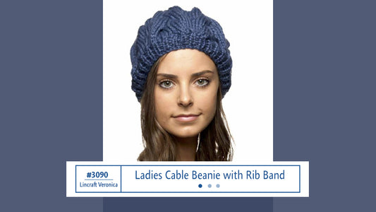 #3090 Ladies Cable Beanie with Rib Band