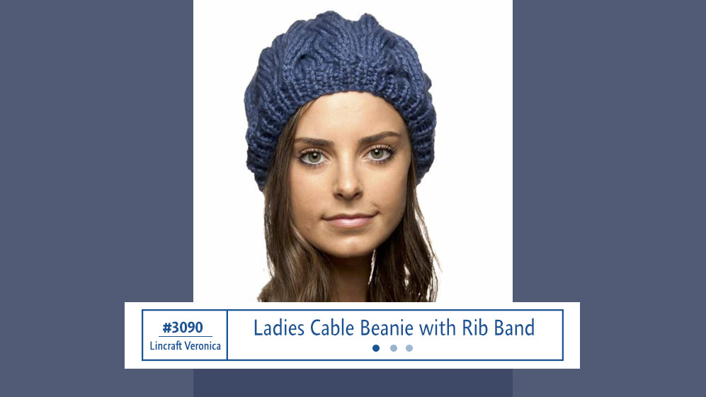 3090 Ladies Cable Beanie with Rib Band