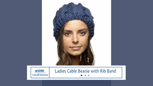 3090 Ladies Cable Beanie with Rib Band