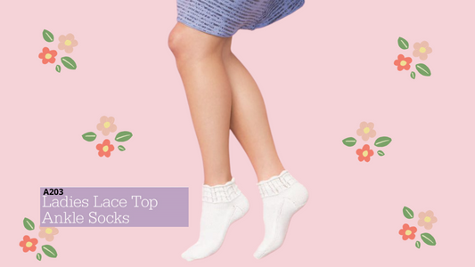 A203 Ladies Lace Top Ankle Socks