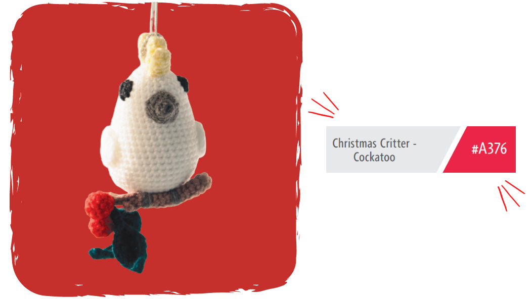 A376 Christmas Critter- Cockatoo