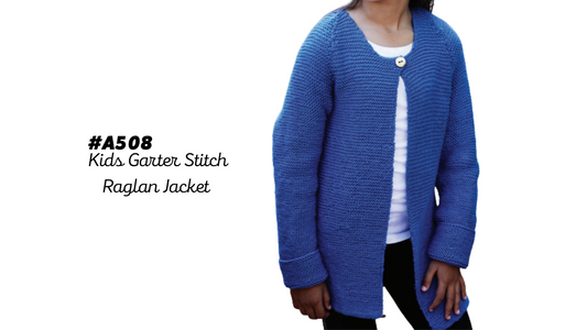 A508 Kids Garter Stitch Raglan Jacket