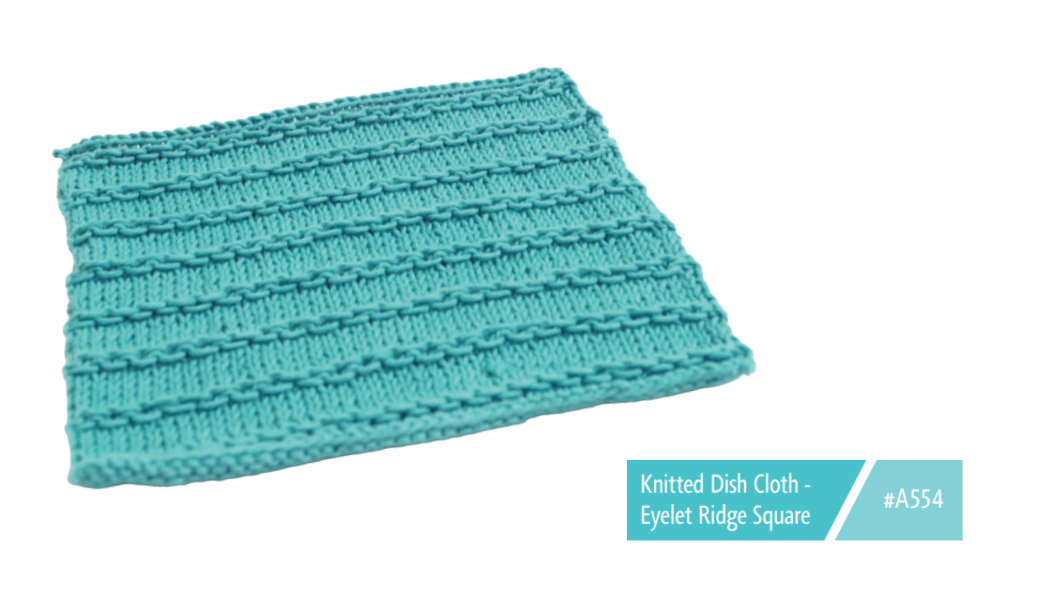 A554 Knitted Dish Cloth - Eyelet Ridge Square – Lincraft