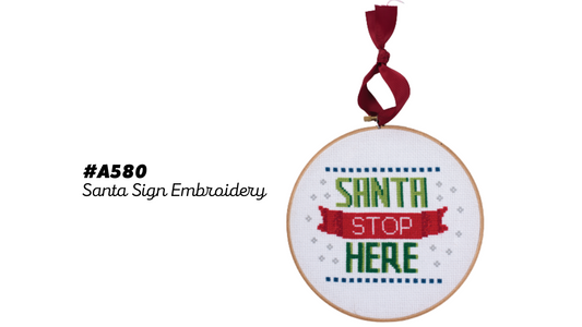 A580 Santa Sign Embroidery