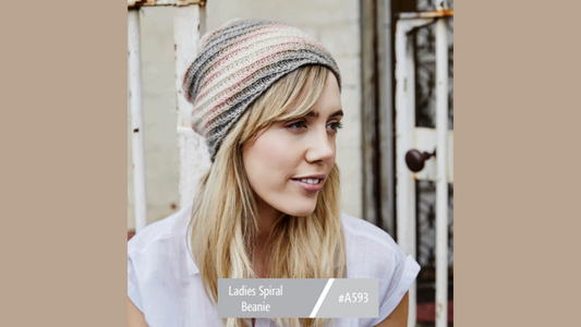 A593 Ladies Spiral Beanie