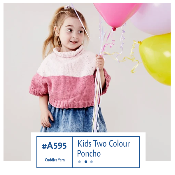 A595 Kids Two Colour Poncho