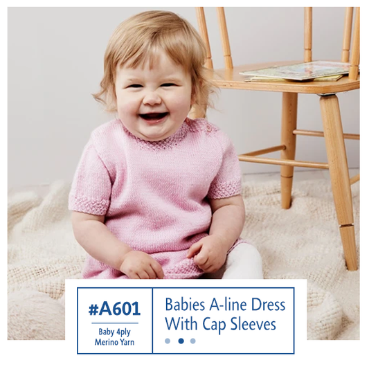 A601 Babies A-line Dress With Cap Sleeves