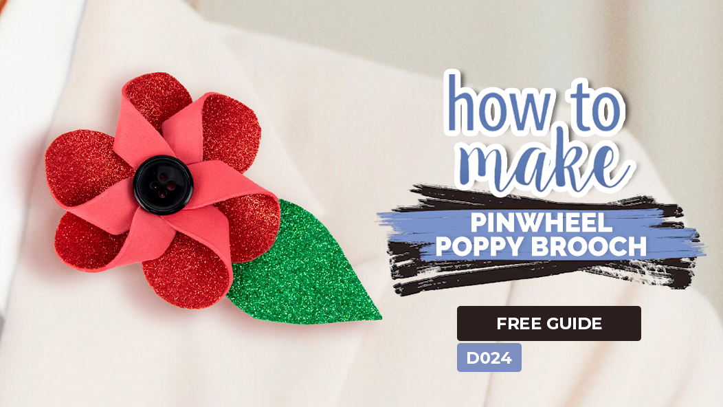 D024 Pinwheel Poppy Brooch