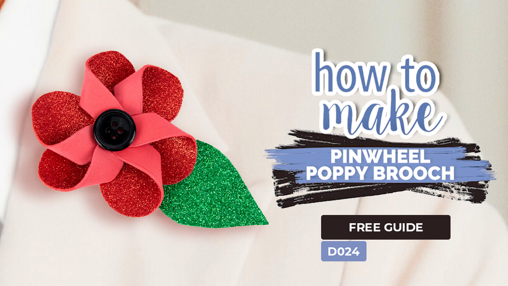 D024 Pinwheel Poppy Brooch Lincraft