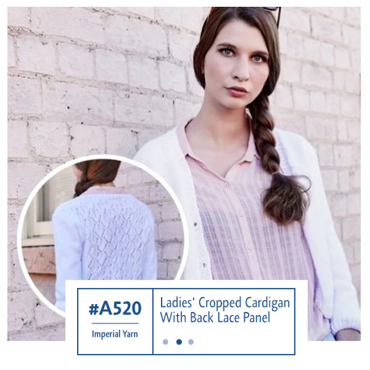 A520 Ladies Cropped Cardigan With Back Lace Panel