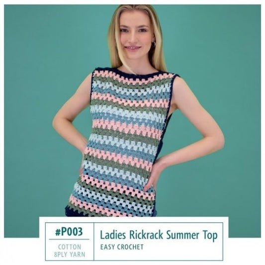 P003 Ladies Rickrack Summer Top