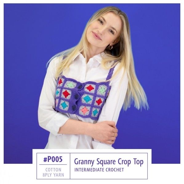 P005 Granny Square Crop Top